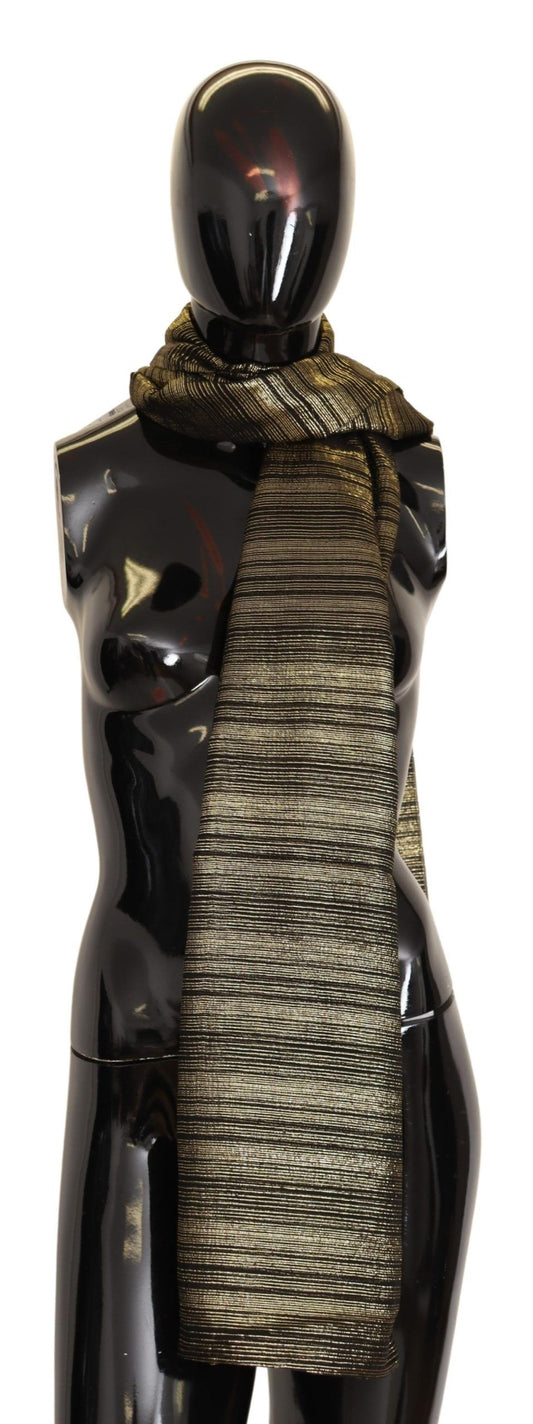 Foulard châle en soie stretch métallisé doré Dolce &amp; Gabbana