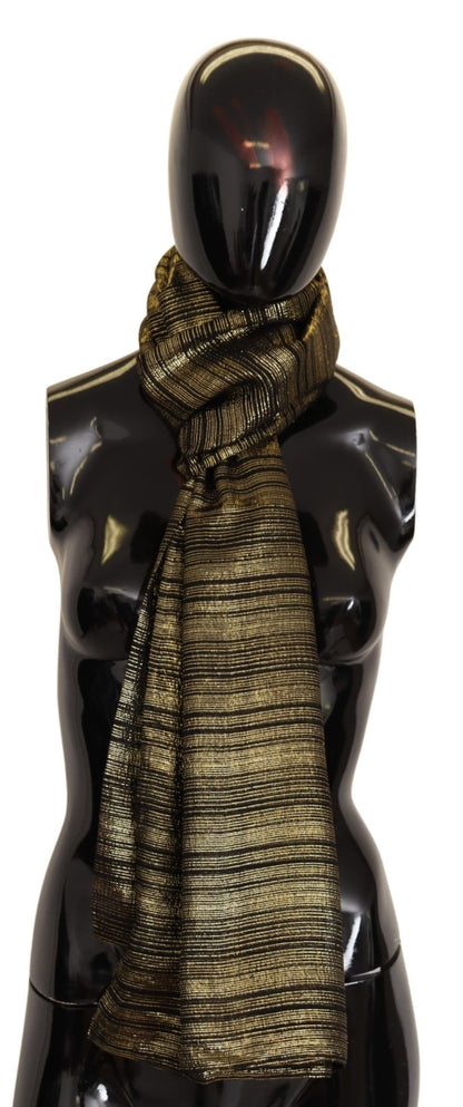 Foulard châle en soie stretch métallisé doré Dolce &amp; Gabbana