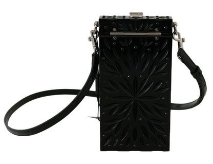 Étui à cigarettes Dolce &amp; Gabbana en cristal noir et plexiglas avec croix