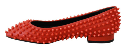 Philipp Plein Orange Leder Ballerina WHAT I DO Flats Schuhe