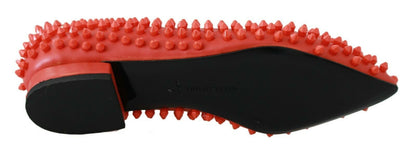 Philipp Plein Orange Leder Ballerina WHAT I DO Flats Schuhe