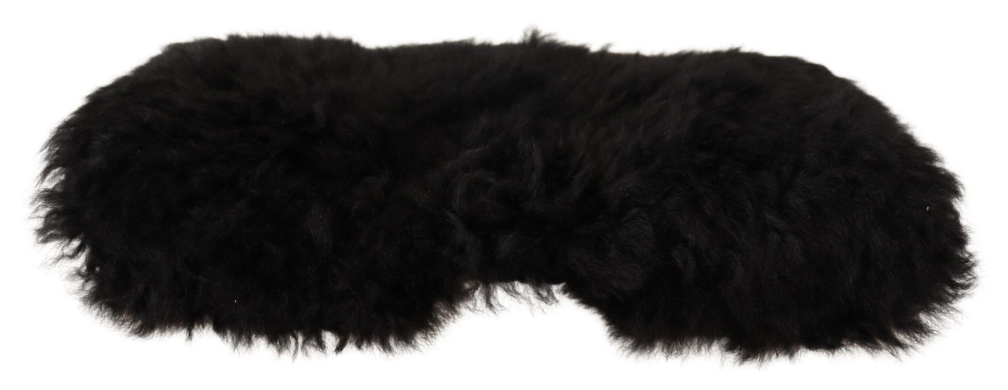 Bonnet en fourrure de cachemire noir Dolce &amp; Gabbana pour femme