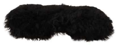 Bonnet en fourrure de cachemire noir Dolce &amp; Gabbana pour femme