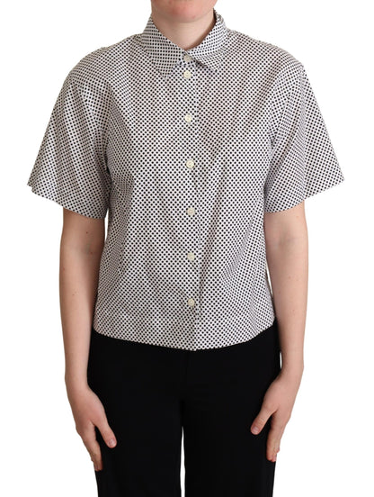 Chemise à col à pois noirs Dolce &amp; Gabbana blanche