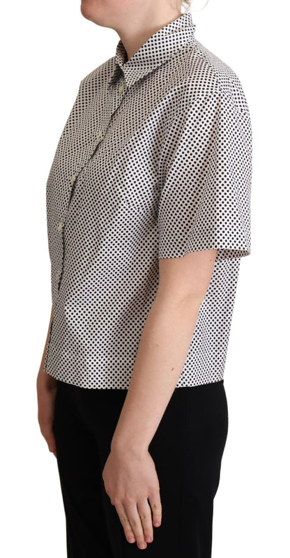 Chemise à col à pois noirs Dolce &amp; Gabbana blanche
