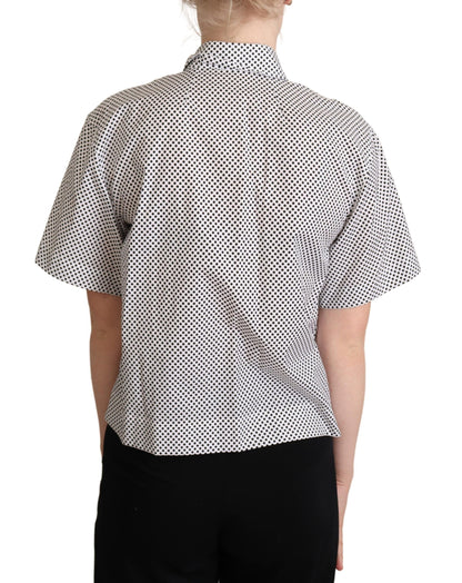 Chemise à col à pois noirs Dolce &amp; Gabbana blanche