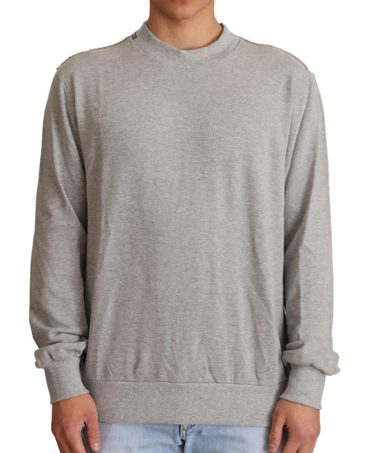 Pull ras du cou en coton gris Dolce &amp; Gabbana
