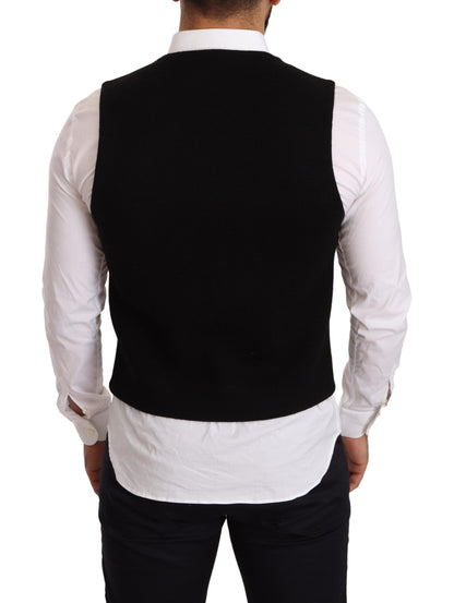 Gilet simple boutonnage en coton noir Dolce &amp; Gabbana