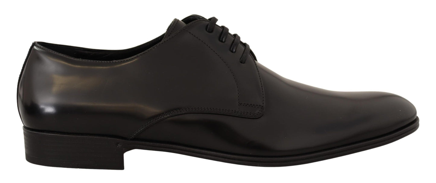 Chaussures Derby à lacets en cuir noir Dolce &amp; Gabbana pour homme
