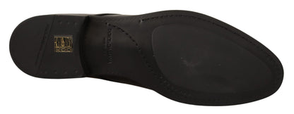 Chaussures Derby à lacets en cuir noir Dolce &amp; Gabbana pour homme