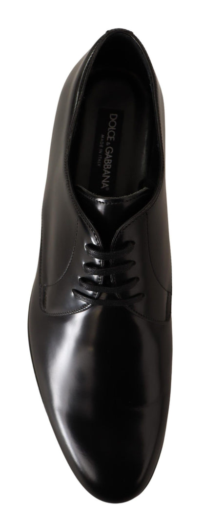 Chaussures Derby à lacets en cuir noir Dolce &amp; Gabbana pour homme