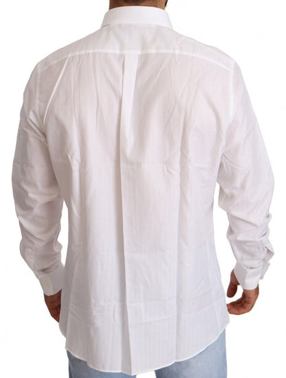 Chemise Martini blanche en coton slim Dolce &amp; Gabbana pour homme