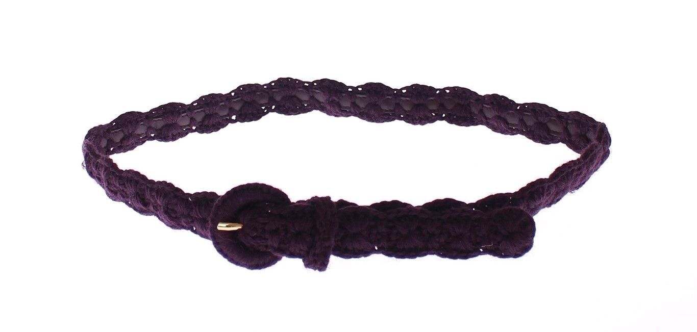 Ceinture en coton violet avec logo doré Dolce &amp; Gabbana