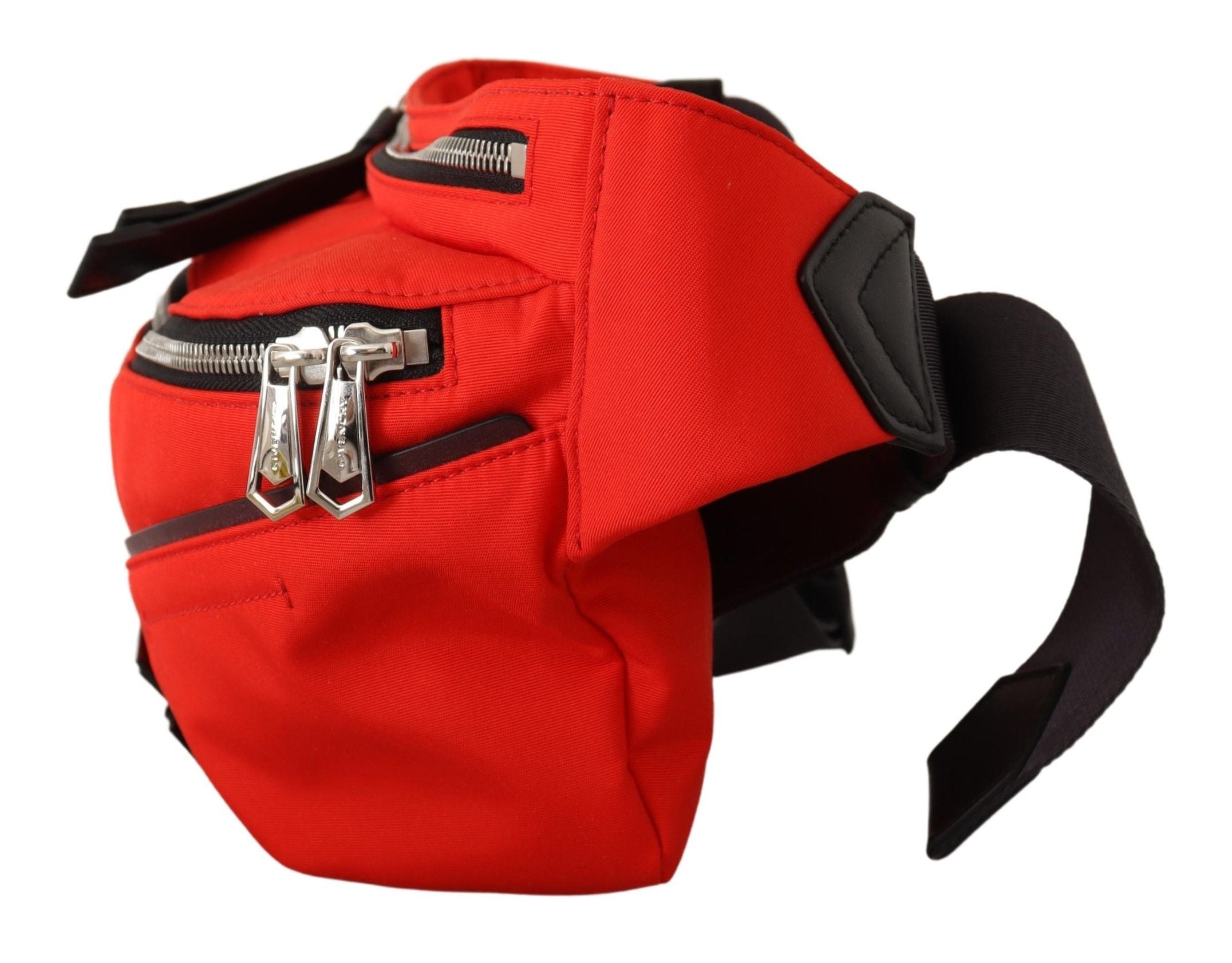 Grand sac banane élégant rouge et noir