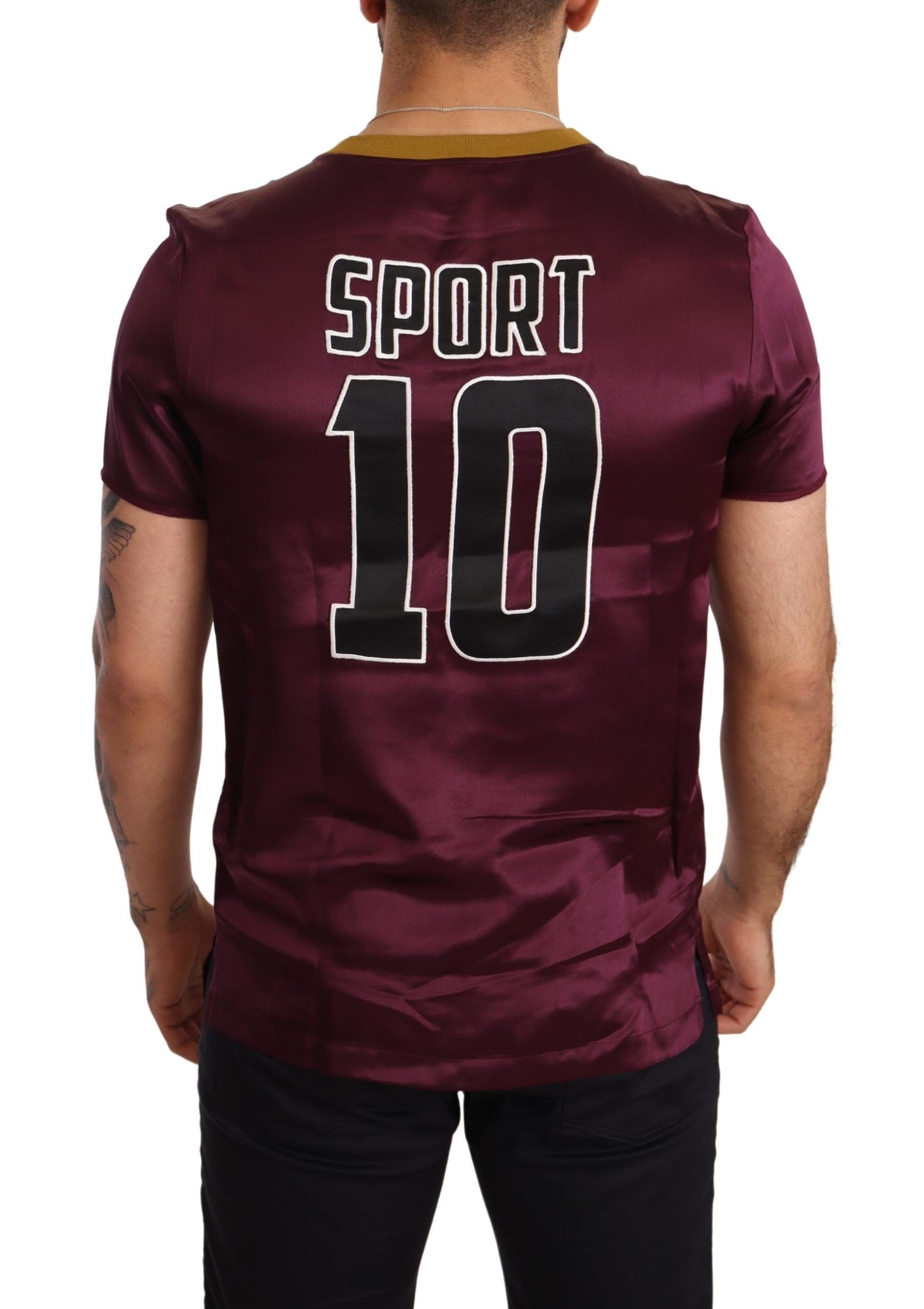 T-shirt ras du cou violet Dolce &amp; Gabbana Sport 10 brodé