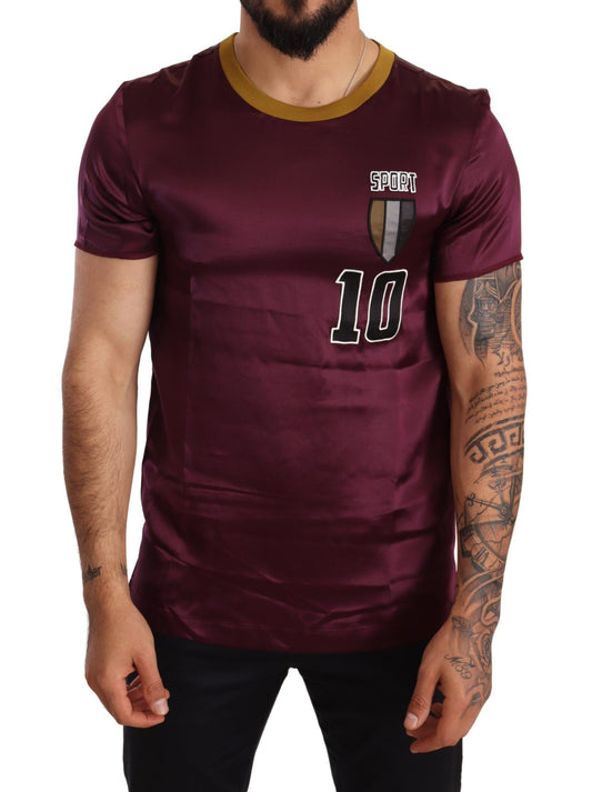 T-shirt ras du cou violet Dolce &amp; Gabbana Sport 10 brodé