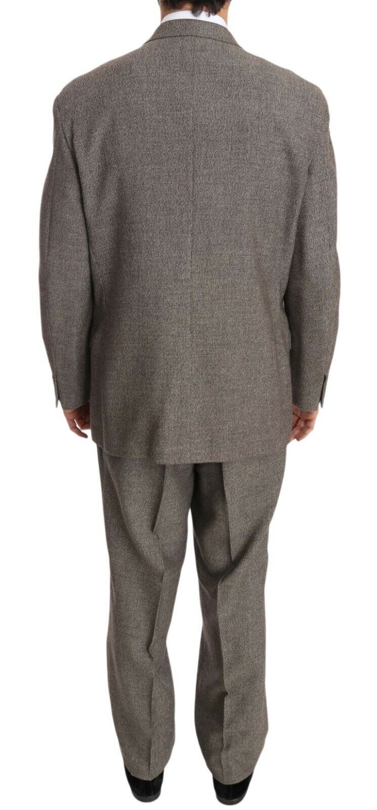 Costume droit en laine marron Fendi