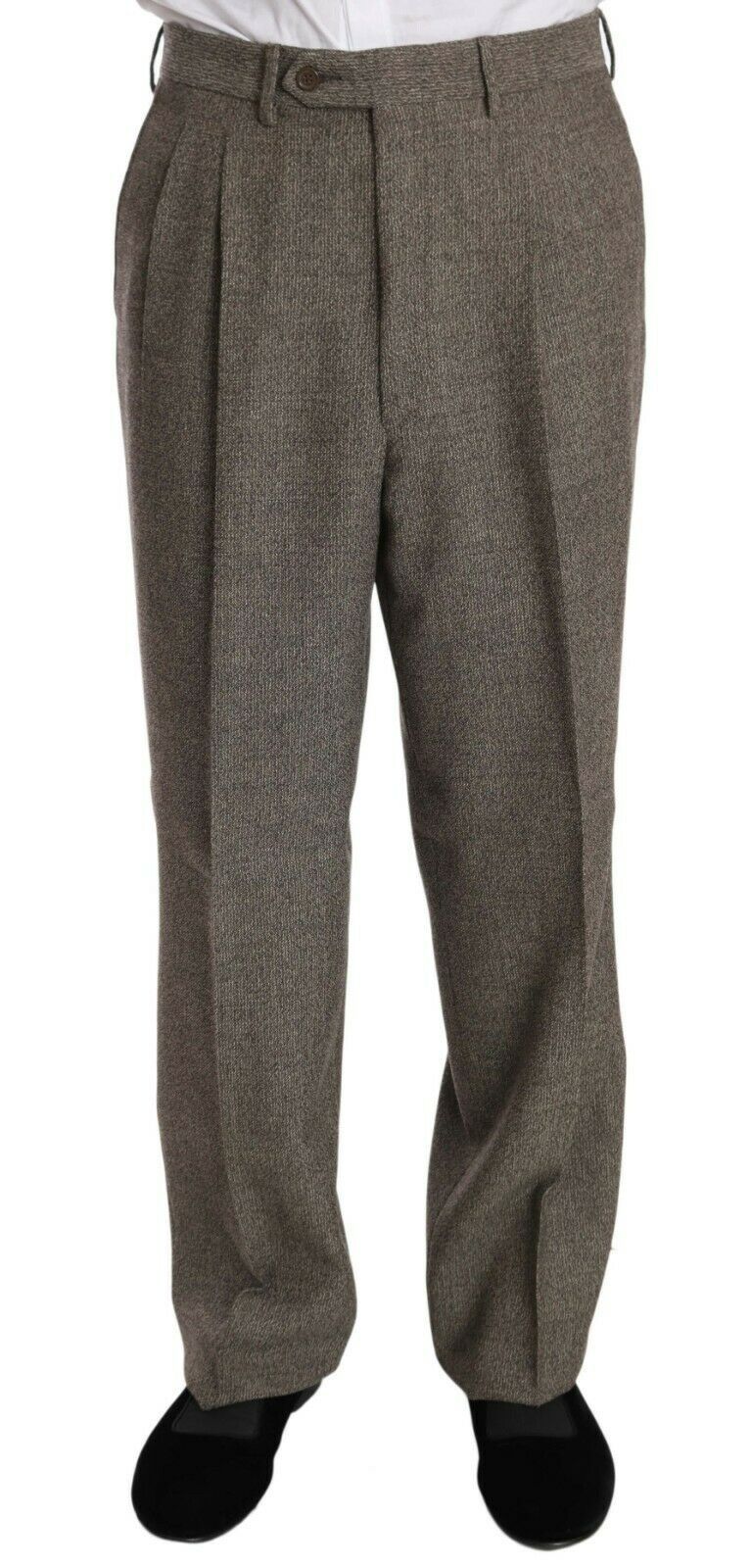 Costume droit en laine marron Fendi