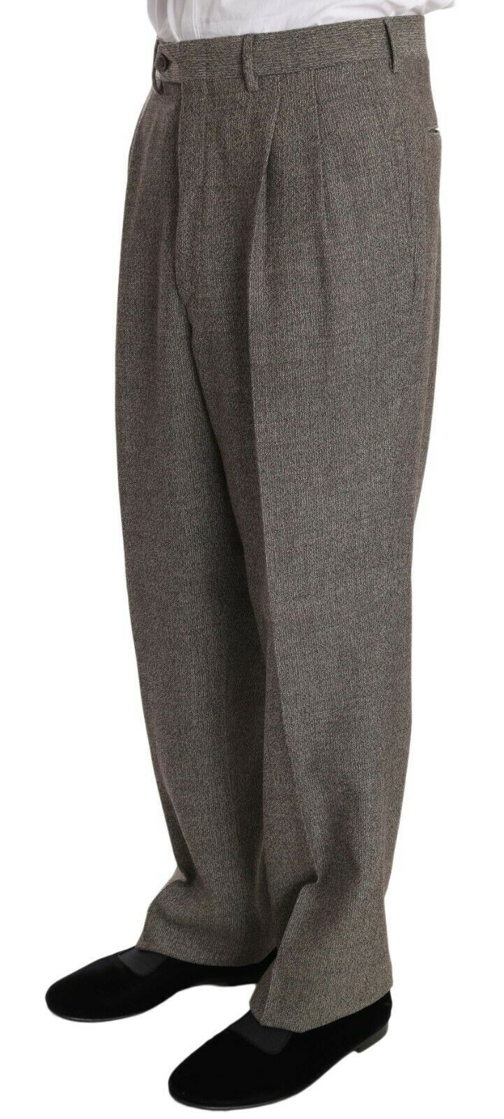 Costume droit en laine marron Fendi