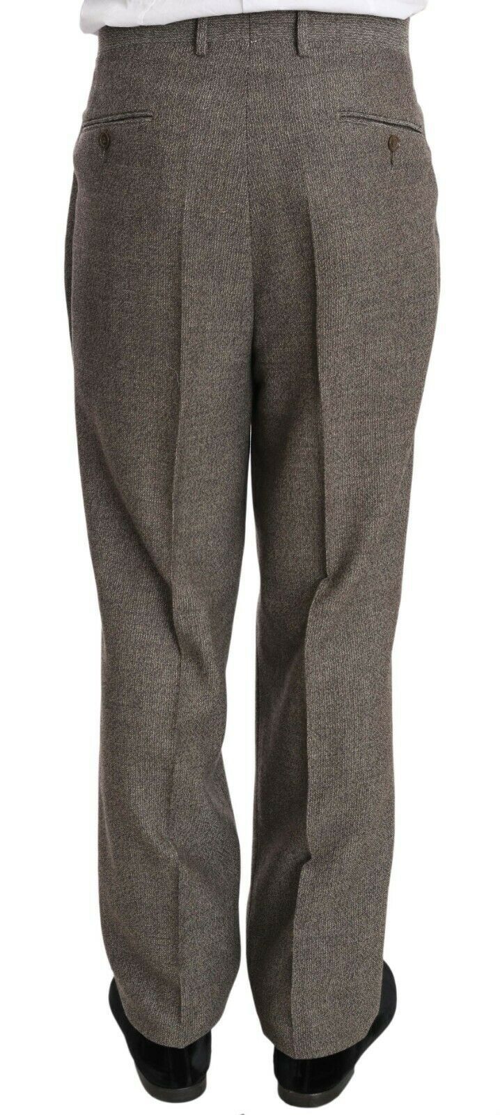 Costume droit en laine marron Fendi