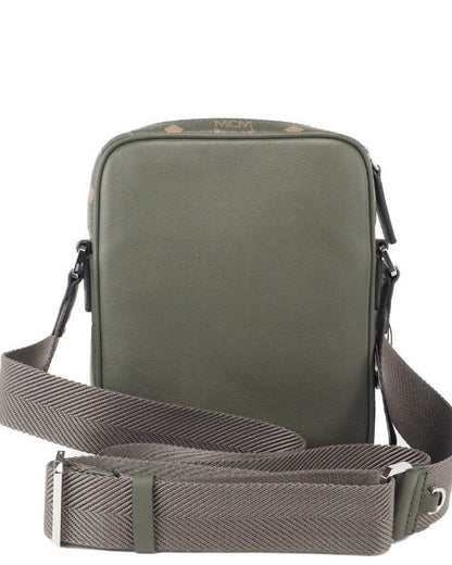 MCM Klassik Mini Sea Turtle Visetos Multifunktionale Umhängetasche aus gemischtem Leder Grün