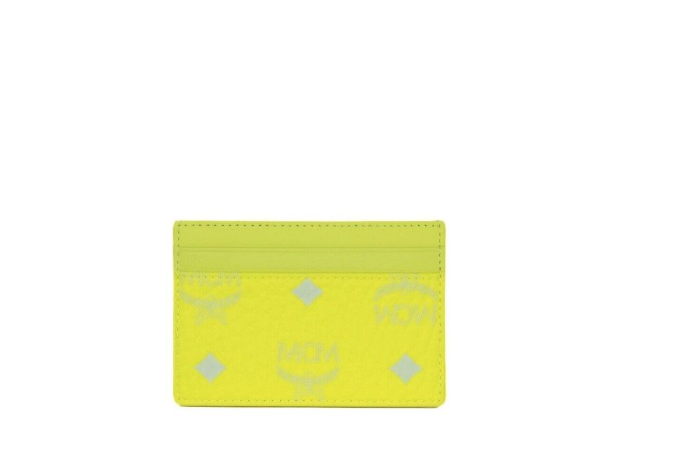 MCM Spectrum Diamond Mini Kartenetui aus neongelbem Visetos-Leder