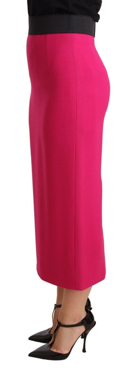 Jupe crayon droite extensible taille haute rose Dolce &amp; Gabbana