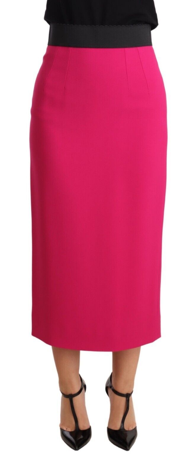 Jupe crayon droite extensible taille haute rose Dolce &amp; Gabbana