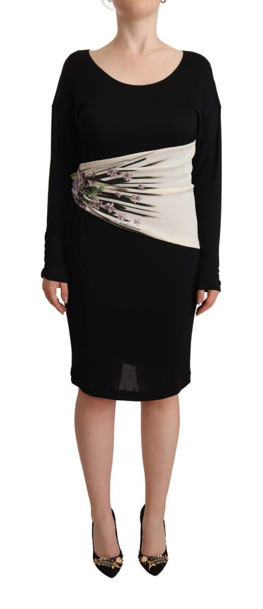 Robe fourreau noire argentée Roberto Cavalli longueur genou