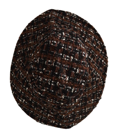 Chapeau seau à large bord en tissu tissé multicolore Dolce &amp; Gabbana