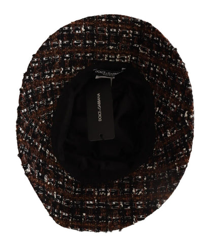 Chapeau seau à large bord en tissu tissé multicolore Dolce &amp; Gabbana