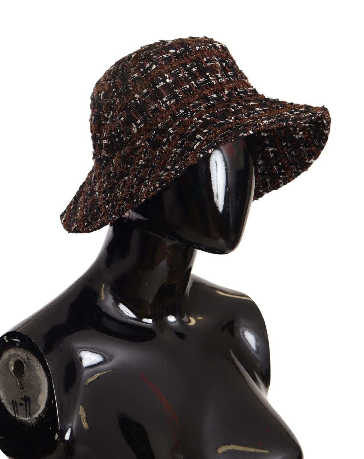 Chapeau seau à large bord en tissu tissé multicolore Dolce &amp; Gabbana