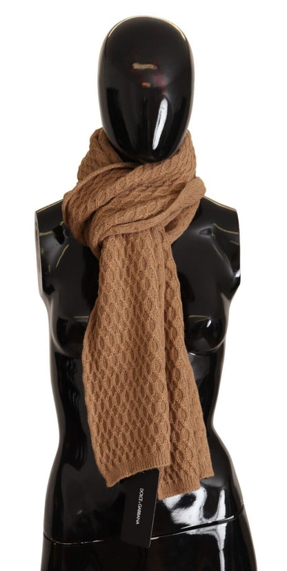Écharpe en tricot marron foncé Dolce &amp; Gabbana en cachemire camel