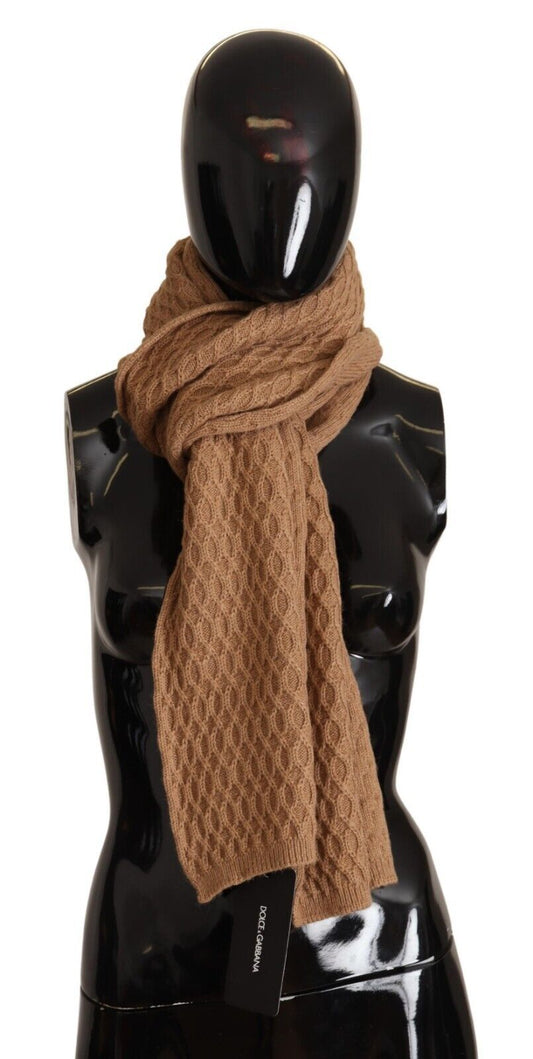 Écharpe en tricot marron foncé Dolce &amp; Gabbana en cachemire camel