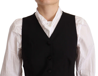 Dolce &amp; Gabbana Haut sans manches boutonné noir en viscose