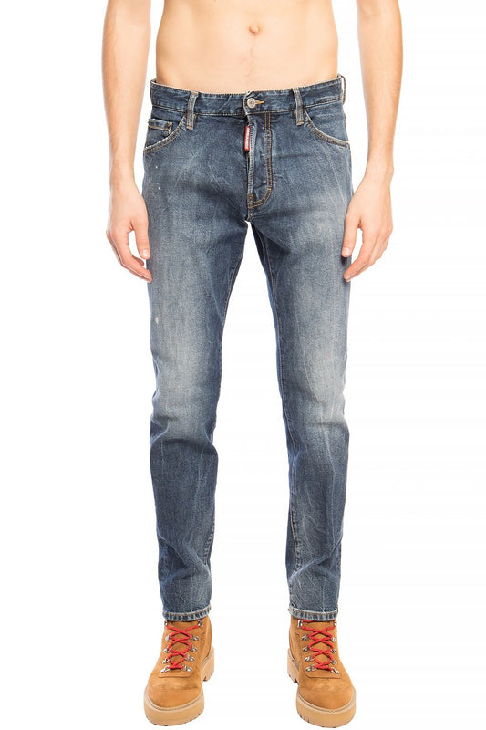 Pantalon en denim bleu marine effet vieilli « Cool Guy Jean » de Dsquared²