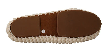 Ballerines blanches à enfiler Dolce &amp; Gabbana en tricot de laine