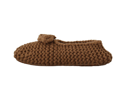 Ballerines plates à enfiler Dolce &amp; Gabbana marron en laine tricotée