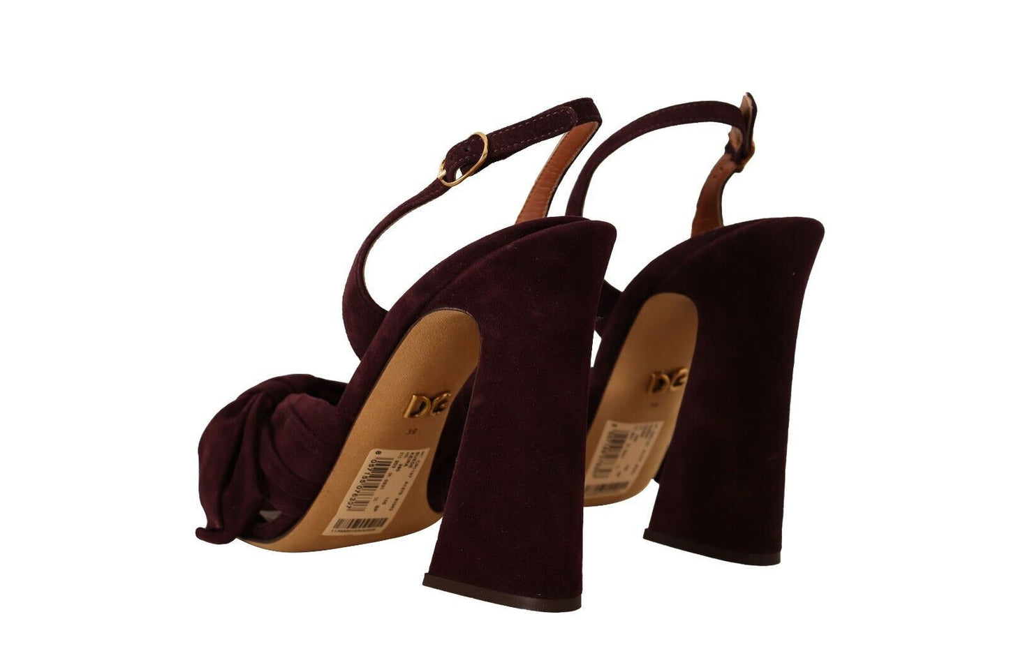 Sandales à bride cheville en daim violet foncé Dolce &amp; Gabbana