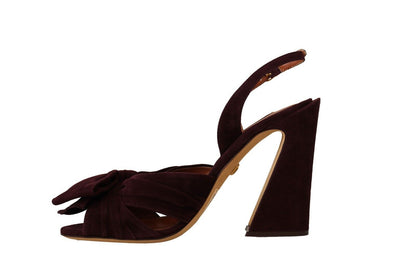 Sandales à bride cheville en daim violet foncé Dolce &amp; Gabbana