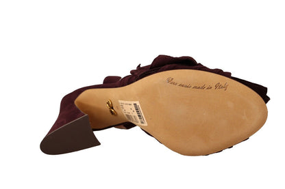 Sandales à bride cheville en daim violet foncé Dolce &amp; Gabbana