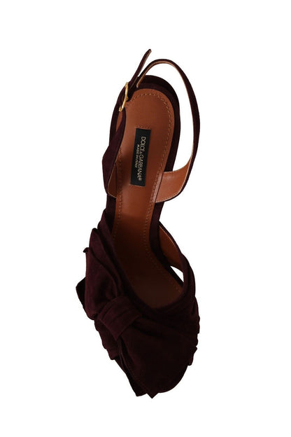 Sandales à bride cheville en daim violet foncé Dolce &amp; Gabbana