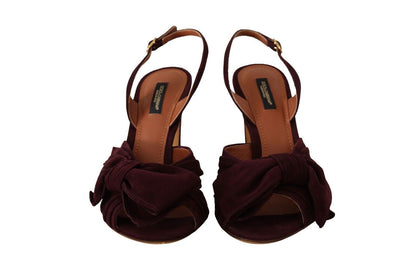 Sandales à bride cheville en daim violet foncé Dolce &amp; Gabbana