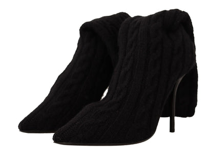 Bottines montantes noires extensibles Dolce &amp; Gabbana