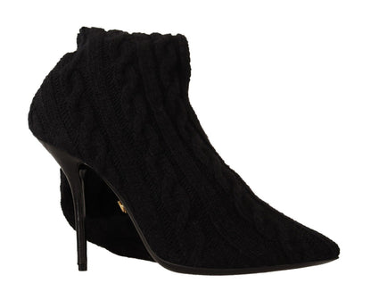 Bottines montantes noires extensibles Dolce &amp; Gabbana