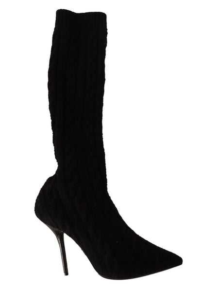 Bottines montantes noires extensibles Dolce &amp; Gabbana