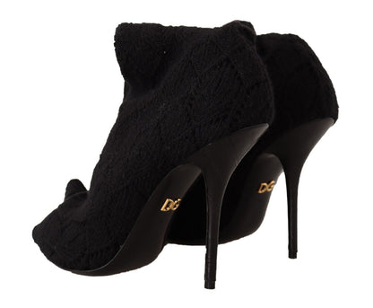 Bottines montantes noires extensibles Dolce &amp; Gabbana