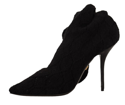 Bottines montantes noires extensibles Dolce &amp; Gabbana
