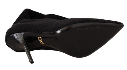 Bottines montantes noires extensibles Dolce &amp; Gabbana
