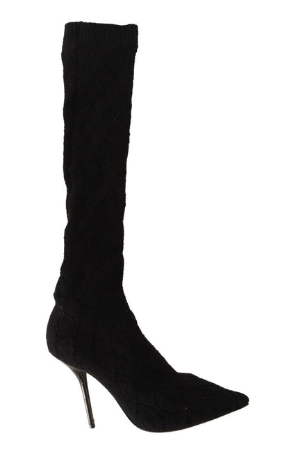 Bottines montantes noires extensibles Dolce &amp; Gabbana
